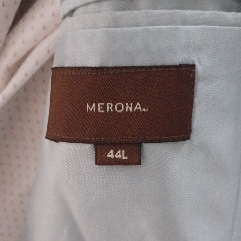 Merona Men's Beige Blazer, 44L - Picture 3 of 11
